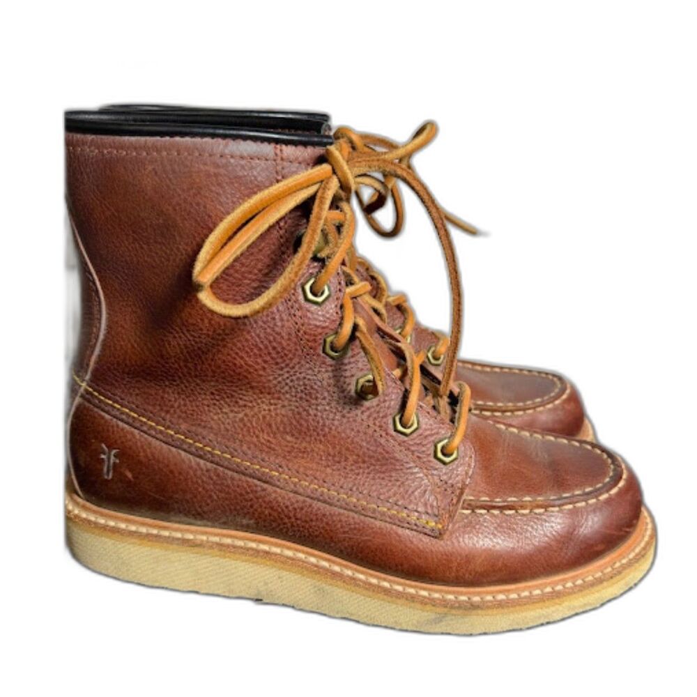 Frye Men's Brown Dakota Wedge Boots size 7 Leather Work Boot Outdoor Classic
